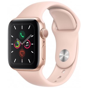 Apple Watch Series 5 GPS, 40mm Gold Aluminium Case with Pink Sand Sport Band mwv72hc/a